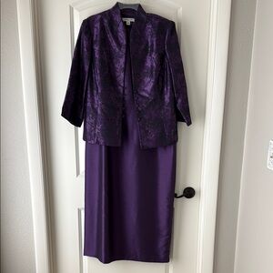 Elegant Purple Dress and Jacket Set